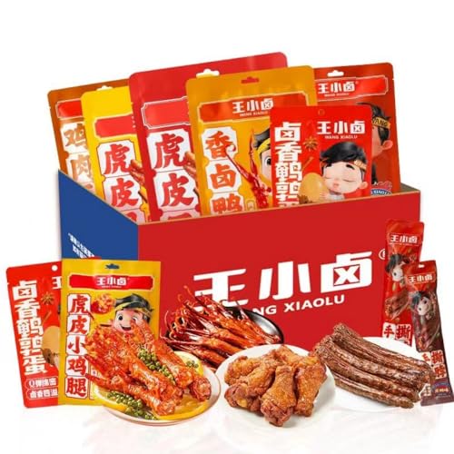 Infinitely Great Home Decor Center Chinesische Snackbox 10 Stück lokale Spezialität Entenhals gemischte Packung Asien Snacks 770 g von ikondecor