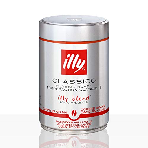 2 x illy Espresso ganze Bohne, normale Röstung, Dose mit silber / rotem Deckel, 250g von Illy