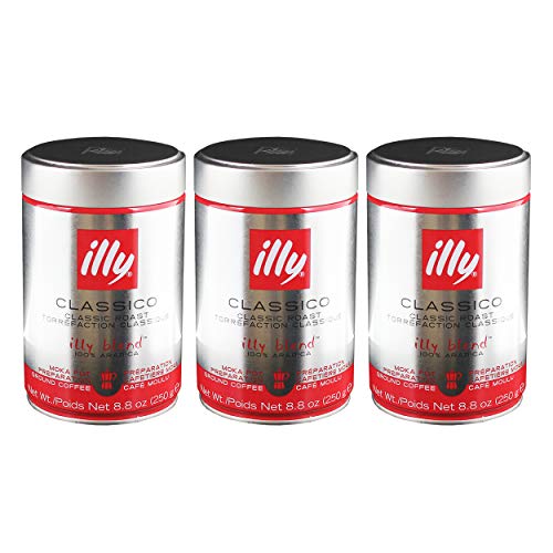 Illy Moka, 100 % Arabica Kaffee, Gemahlener Röstkaffee, Espresso, Normale Röstung, Dose, 3 x 250 g Illy Moka, 100 % Arabica Kaffee, Gemahlener Röstkaffee, Espresso, Normale Röstung, Dose, 3 x 250 g von illy