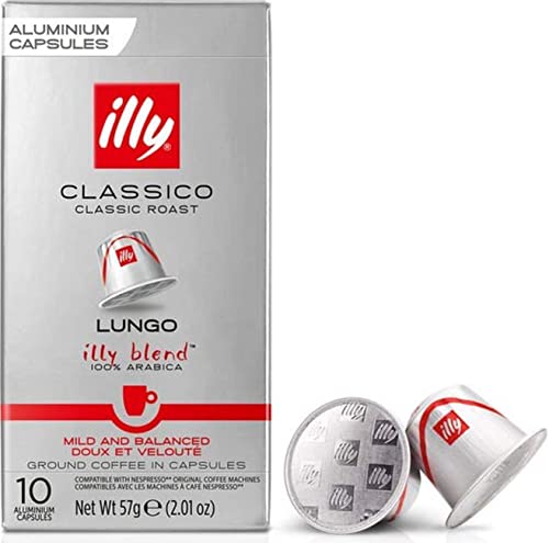 40 x ILLY Kompatibel * Aluminium Kaffeekapseln Classico Lungo - Classic Roasting von illycaffè