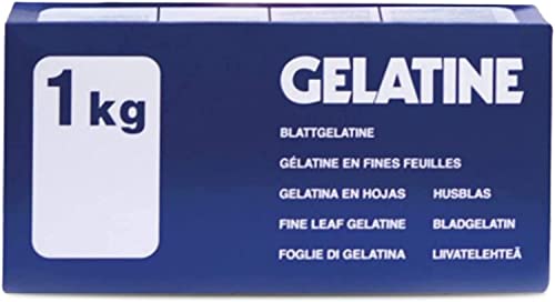 INGREDISSIMO - Blattgold-Gelatine, Karton mit 1 kg, Natürliche Zutaten, Gelier- und Verdickungsmittel, +-500 Blatt, Glutenfrei, 220-250 Blüte, Neutraler Geschmack, Schweineherkunft, für Süßwaren INGREDISSIMO - Blattgold-Gelatine, Karton mit 1 kg, Natürliche Zutaten, Gelier- und Verdickungsmittel, +-500 Blatt, Glutenfrei, 220-250 Blüte, Neutraler Geschmack, Schweineherkunft, für Süßwaren von ingredissimo