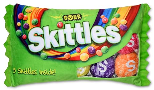 iscream Sour Skittles Paket 40,6 x 21,6 cm Kissen-Set mit Mini-Sauerkegel-Kegel-Kissen von iscream