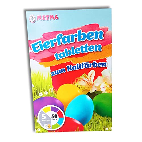 Eierfarbe zum Kaltfärben 5 Tabletten blau, gelb, grün, rot, lila Ostereierfarbe Färbefarbe von itenga