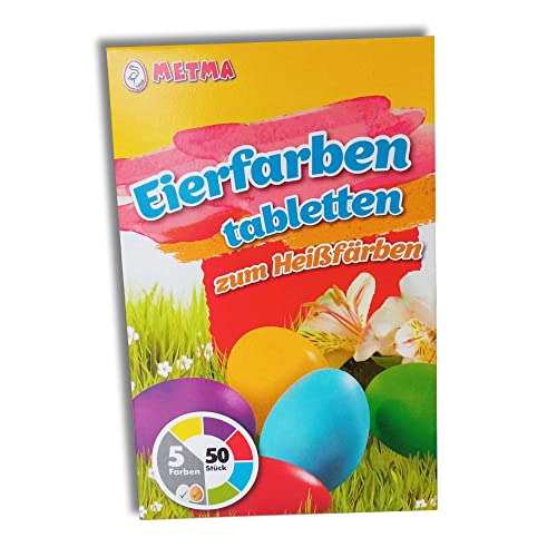 Eierfarbe zum Heißfärben 5 Tabletten blau, gelb, grün, rot, lila Ostereierfarbe Färbefarbe von itenga