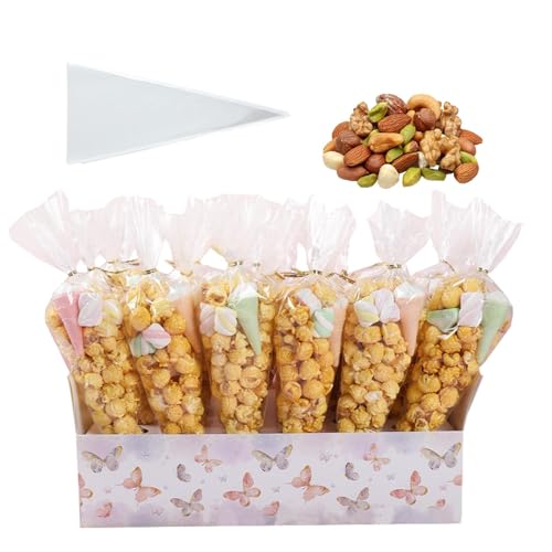itrimaka Kegelbeutelhalter für Leckereien, durchsichtige Popcornbeutel - Transparente kegelförmige Popcornbeutel für Leckereien,30-Loch-Multifunktions-Beutelhalter, dekorativer Tablett-Box-Kegelhalter itrimaka Kegelbeutelhalter für Leckereien, durchsichtige Popcornbeutel - Transparente kegelförmige Popcornbeutel für Leckereien,30-Loch-Multifunktions-Beutelhalter, dekorativer Tablett-Box-Kegelhalter von itrimaka