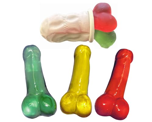 jameitop® 199,60€/KG Willys (Penis) Fruchtgummis 5er SET + 1 Mini Kondom - JGA Party Pack von jameitop