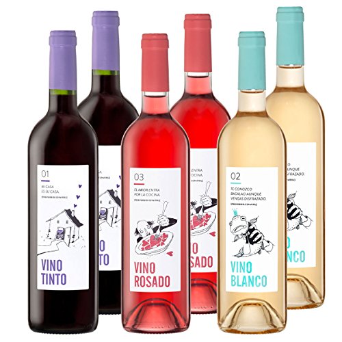 Hausweinpaket Spanien - jamon.de-Edition - Tinto, Blanco & Rosado - Spar-Set (6 Flaschen) von jamon.de