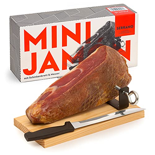 MINI-JAMON SERRANO von jamon.de | Im Geschenkkarton | Set mit Holzständer und Schinkenmesser MINI-JAMON SERRANO von jamon.de | Im Geschenkkarton | Set mit Holzständer und Schinkenmesser von jamon.de