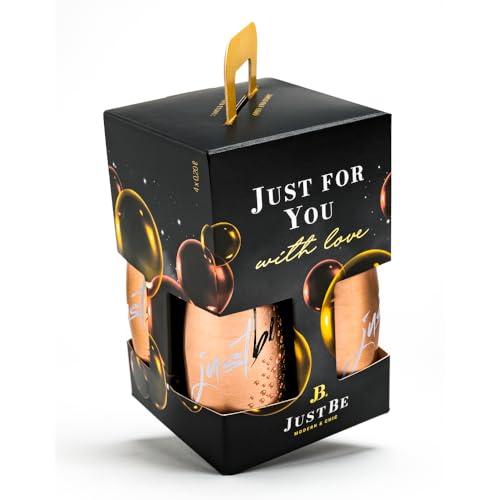 JustBe Geschenkset | Piccolo frizzante l Prickelnde Premium Piccolo Wein Geschenkbox | Aperitif Sekt Mitbringsel 4 x 0,2l (Rosé S) von just be