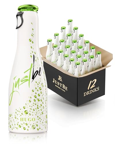 JustBe Hugo | Piccolo Wein-Cocktail I Holunderblüte + Minze Mix Aperitif (Hugo, 12 x 0,2l) von just be