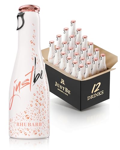 JustBe Rhubarb | Piccolo Wein-Cocktail I Rhabarber + Erdbeere Mix Aperitif (Rhubarb, 12 x 0,2l) von just be