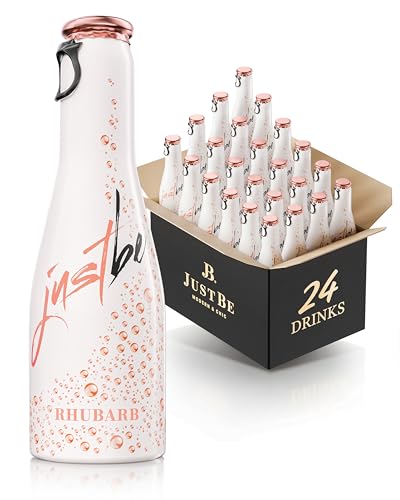 JustBe Rhubarb | Piccolo Wein-Cocktail I Rhabarber + Erdbeere Mix Aperitif (Rhubarb, 24 x 0,2l) von just be