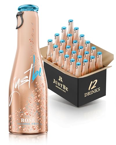 JustBe Rosé Alkoholfrei | Piccolo frizzante | Alkoholfreier Piccolo (Rosé, 12 x 0,2l) von just be