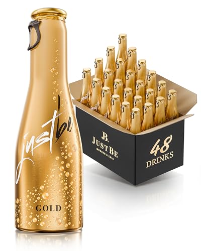 JustBe GOLD | Piccolo frizzante l Prickelnder Premium Weiss-Wein Aperitif (Sekt, 48 x 0,2l) von just be