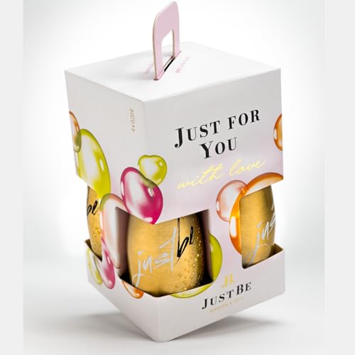 JustBe Geschenkset mit 4x Piccolo JustBe Gold - prickelnder Weisswein (Gold W) von just be