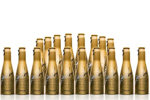 JustBe GOLD | Piccolo frizzante l Prickelnder Premium Weiss-Wein Aperitif (Sekt, 18 x 0,2l) von just be