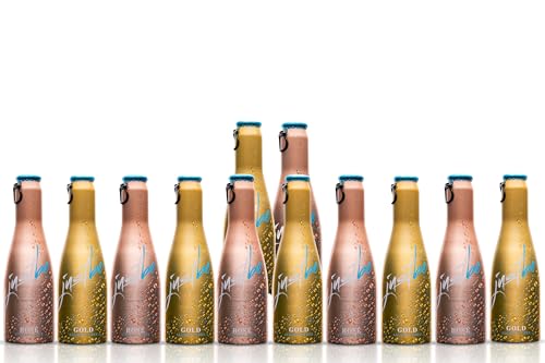 JustBe Gold Alkoholfrei + Justbe Rosé Alkoholfrei I Alkoholfreie Piccolos (Gold AF + Rosé AF, 12 x 0,2l) von just be