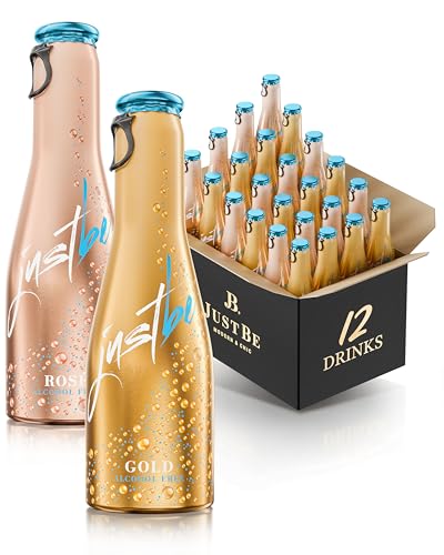 JustBe Gold Alkoholfrei+ Rosé Alkoholfrei | Piccolo frizzante | Alkoholfreier Piccolo (Gold + Rosé, 12 x 0,2l) von just be