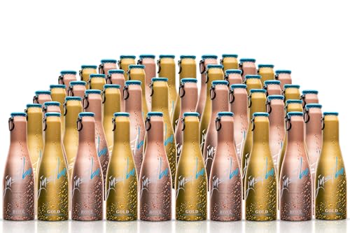 JustBe Gold Alkoholfrei + Justbe Rosé Alkoholfrei I Alkoholfreie Piccolos (Gold AF + Rosé AF, 48 x 0,2l) von just be