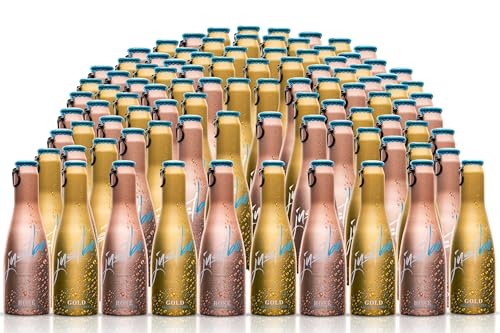 JustBe Gold Alkoholfrei + Justbe Rosé Alkoholfrei I Alkoholfreie Piccolos (Gold AF + Rosé AF, 96 x 0,2l) von just be