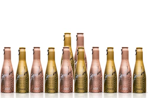 JustBe Gold & Rosé | Piccolo frizzante l Prickelnder Premium Weiss- & Rosé-Wein (Gold & Rosé, 12 x 0,2l) von just be