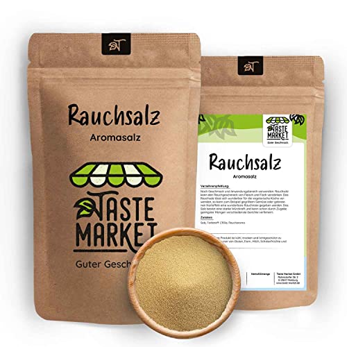 100 g Rauchsalz | Hickory Style | 100% Vegan Grillen Aroma Grill | Meersalz Salz fein von TASTE MARKET Guter Geschmack