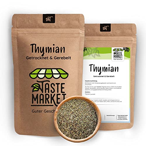 100 g Thymian | getrocknet und gerebelt | Gewürz Tee Kraut | TASTE MARKET von TASTE MARKET Guter Geschmack