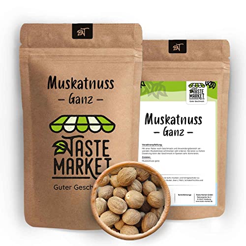 5 Stk. Muskatnüsse ganz | Muskatnuss | Muskat Nuss 80|85 er | Gewürz | TASTE MARKET von TASTE MARKET Guter Geschmack