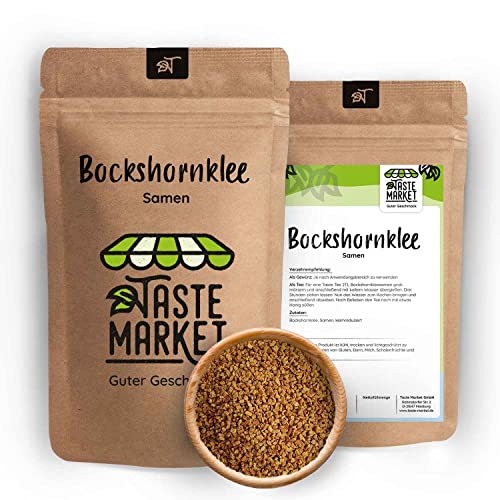 1 kg GRÖSSENAUSWAHL Bockshornklee Samen | Bockshornkleesamen | Bockshorn Tee | Gewürz | Pulver | Fenugreek Powder | Saat | Bockshornkleesaat von TASTE MARKET Guter Geschmack