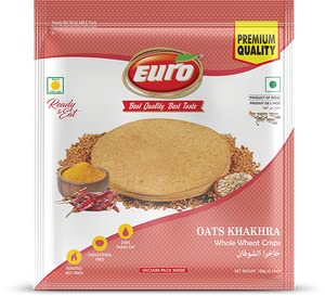 Euro Oats Khakra Weizenvollkorn Chips Fladen Papad aus Hafern fertig zum essen 2 x 180g von kajal