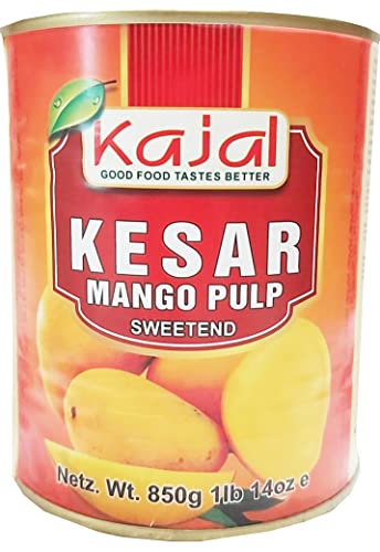 Kajal Premium Mangopüree Mango Pulp Kesar 6er Pack (6 x 850 g) von kajal
