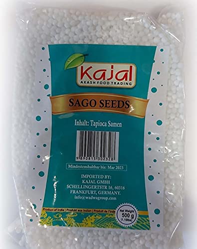 Kajal Sago Tapioka Perlen/Bubbel Tea Perlen/Boba Perle/Tapiokaperlen 1 x 500g von kajal