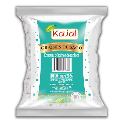 Kajal Sago Tapioka Perlen/Bubbel Tea Perlen/Boba Perle/Tapiokaperlen 1 x 500g von Kajal