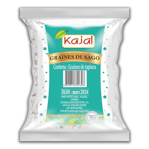 Kajal Sago Tapioka Perlen/Bubbel Tea Perlen/Boba Perle/Tapiokaperlen 1 x 500g von kajal