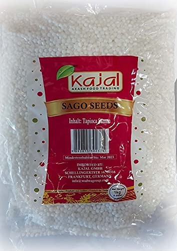 Kajal Sago Tapioka Perlen/Bubbel Tea Perlen/Boba Perle/Tapiokaperlen 1 x 1kg von kajal