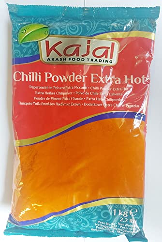Kajal Roter Chilli Pulver Extra Scharf für Würzige Gerichte, (1 Kg) von kajal