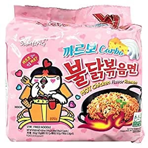Samyang Carbo Buldak nukleare Hot chicken Nudeln 5er Pack (5x120g) von Kajal