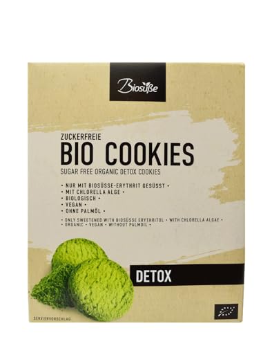 Biosüße Bio Cookies Detox 135g, zuckerfrei, vegan, mit Chlorella Alge und fruchtiger Orange. Gesüßt mit Bio Erythrit. Ohne Stevia und künstliche Zusätze Biosüße Bio Cookies Detox 135g, zuckerfrei, vegan, mit Chlorella Alge und fruchtiger Orange. Gesüßt mit Bio Erythrit. Ohne Stevia und künstliche Zusätze von kalorienfreie Biosuße