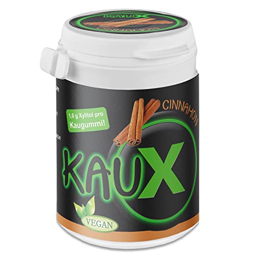 kauX Xylitol Zahnpflege-Kaugummi Cinnamon (60g=40 Stück pro Dose) von kauX