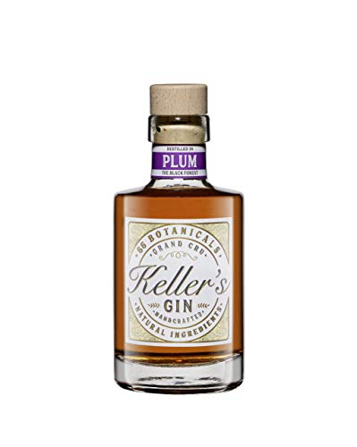 Keller’s Plum Classic Gin (1 x 0,2 l), vielseitiger Premium Gin aus 66 Botanicals mit fruchtiger Pflaume von Keller&Friends