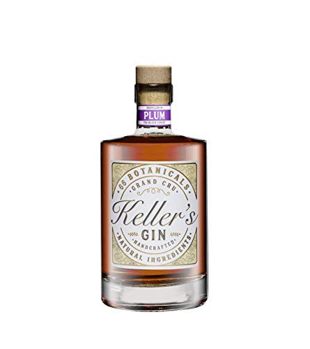 Keller’s Plum Classic Gin (1 x 0,5 l), vielseitiger Premium Gin aus 66 Botanicals mit fruchtiger Pflaume – 35% vol. Alkohol von Keller&Friends