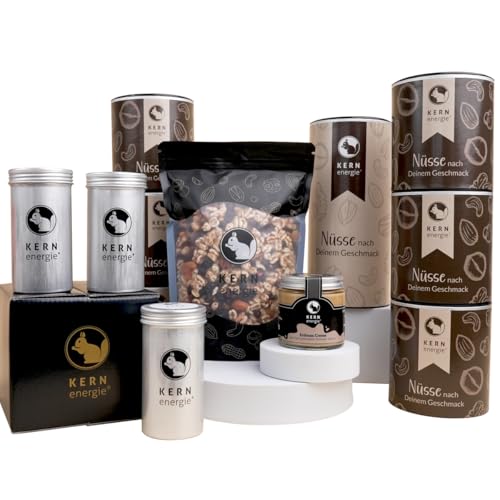 KERNenergie Best of Set – sechs würzige Nussmischungen, schokolierte Nüsse und Trockenfrüchte, Nusscreme und Müsli mit frisch gerösteten Nüssen – auch ideal als Geschenk geeignet - 2340g KERNenergie Best of Set – sechs würzige Nussmischungen, schokolierte Nüsse und Trockenfrüchte, Nusscreme und Müsli mit frisch gerösteten Nüssen – auch ideal als Geschenk geeignet - 2340g von kern-energie