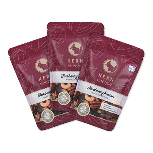KERNenergie Blueberry Fusion Nuss-Frucht Mix 3er Pack - Leckere Nussmischung mit Blaubeeren, Cranberries, gerösteten Pekannüssen, Cashewkerne und Pistazien - 3x 180g KERNenergie Blueberry Fusion Nuss-Frucht Mix 3er Pack - Leckere Nussmischung mit Blaubeeren, Cranberries, gerösteten Pekannüssen, Cashewkerne und Pistazien - 3x 180g von kern-energie