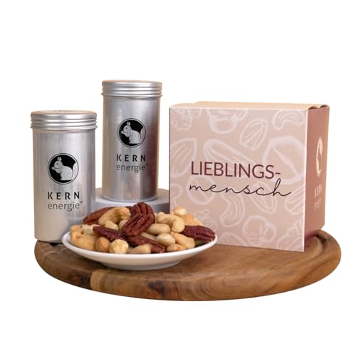 KERNenergie Nussgeschenk Set - Geschenkidee für Männer und Frauen - frisch geröstete Nussmischungen, sowie gebrannte und schokolierte Nüsse - Passend zu jedem Anlass - 4x90g (Lieblingsmensch) KERNenergie Nussgeschenk Set - Geschenkidee für Männer und Frauen - frisch geröstete Nussmischungen, sowie gebrannte und schokolierte Nüsse - Passend zu jedem Anlass - 4x90g (Lieblingsmensch) von kern-energie