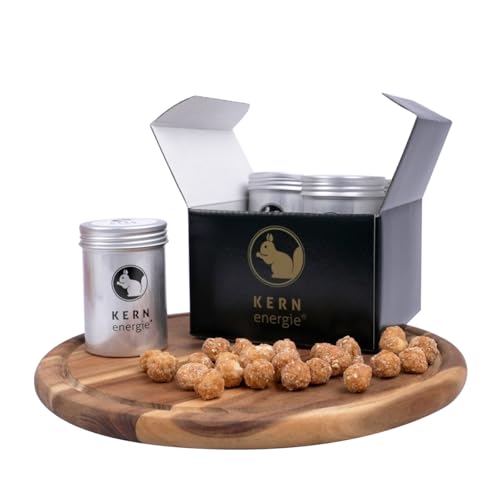 KERNenergie Nussgeschenk Set - Geschenkidee zur Prüfung, Abitur - Nuss Geschenk für Männer und Frauen - 4 Nussmischungen, Nusssorten in Geschenkbox - Kleine Nervennahrung, 240g von kern-energie