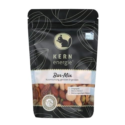 KERNenergie Nussmischung Bar-Mix im Flowpack - Nussmix mit Salz - Erdnüsse, Cashewkerne, Pistazien, Pekannüsse, Walnüsse, Macadamias, Rauchmandeln und Kürbiskerne, 180g KERNenergie Nussmischung Bar-Mix im Flowpack - Nussmix mit Salz - Erdnüsse, Cashewkerne, Pistazien, Pekannüsse, Walnüsse, Macadamias, Rauchmandeln und Kürbiskerne, 180g von kern-energie