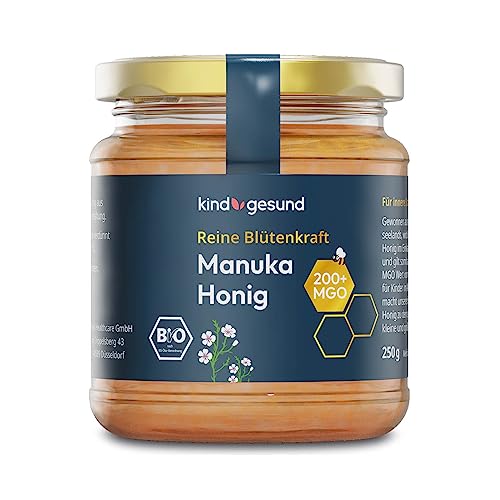 kindgesund Bio Manuka Honig für Kinder – Wohltuender Honig im Glas mit einem MGO von 200+ – 250 g von kind gesund
