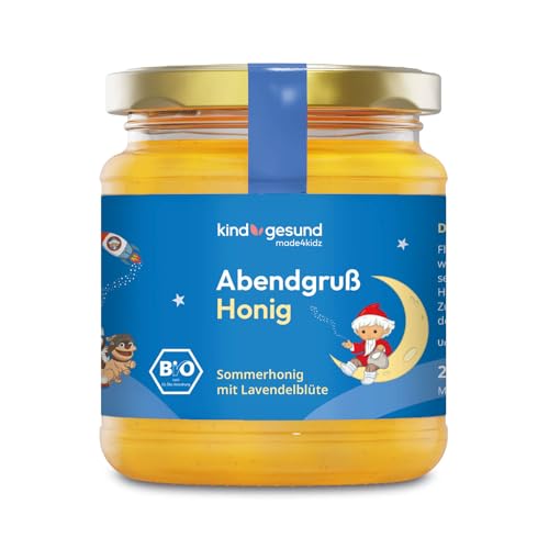 kindgesund Bio-Sandmännchen Abendgruß Honig für Kinder – Wohltuender Honig im Glas – 240 g von kind gesund
