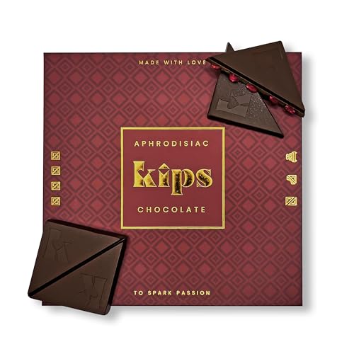 kips Aphrodisierende Schokolade (Zartbitter) | Geschenk für Partner/Paare | Libido & Lust | Maca, Ashwagandha, Muira Puama, Granatapfelkerne | Made in Germany | 1 Box - 4 Tabs - 100g von kips