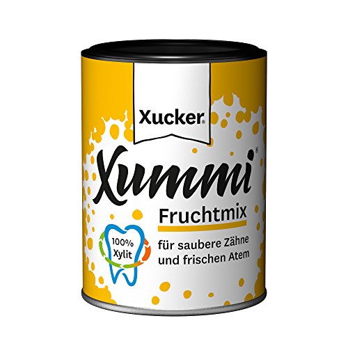 Xucker Zuckerfreie Zahnpflegekaugummis mit Xylit, Frucht-Geschmack, ohne Titandioxid, vegan, 100 g Dose, Xummi, 400 von Xucker